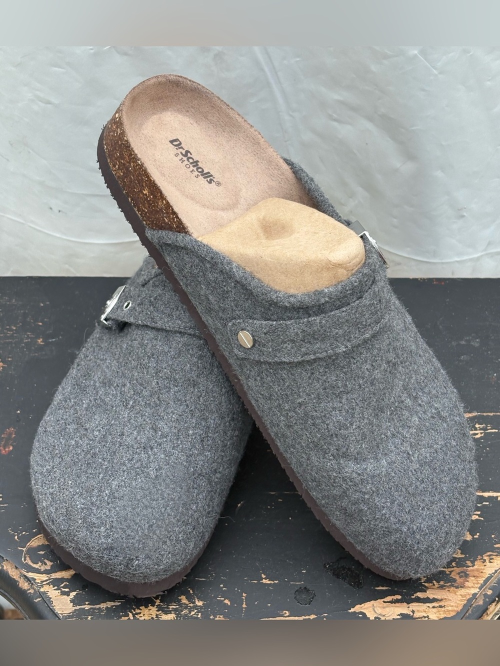 Dr. Scholl's Women's Louis Iconic Clog Mule - Charcoal Wool (Size 11)